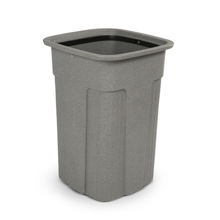 Toter 35 gal Square Trash Can, Graystone SSC35